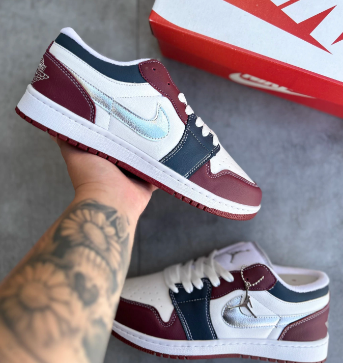 Air Jordan Low  (Branco e Vinho)