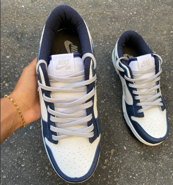 Air Dunk Low SB Branco e Azul Esc