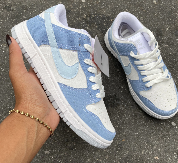 Air Dunk Low SB Azul Claro e Branco